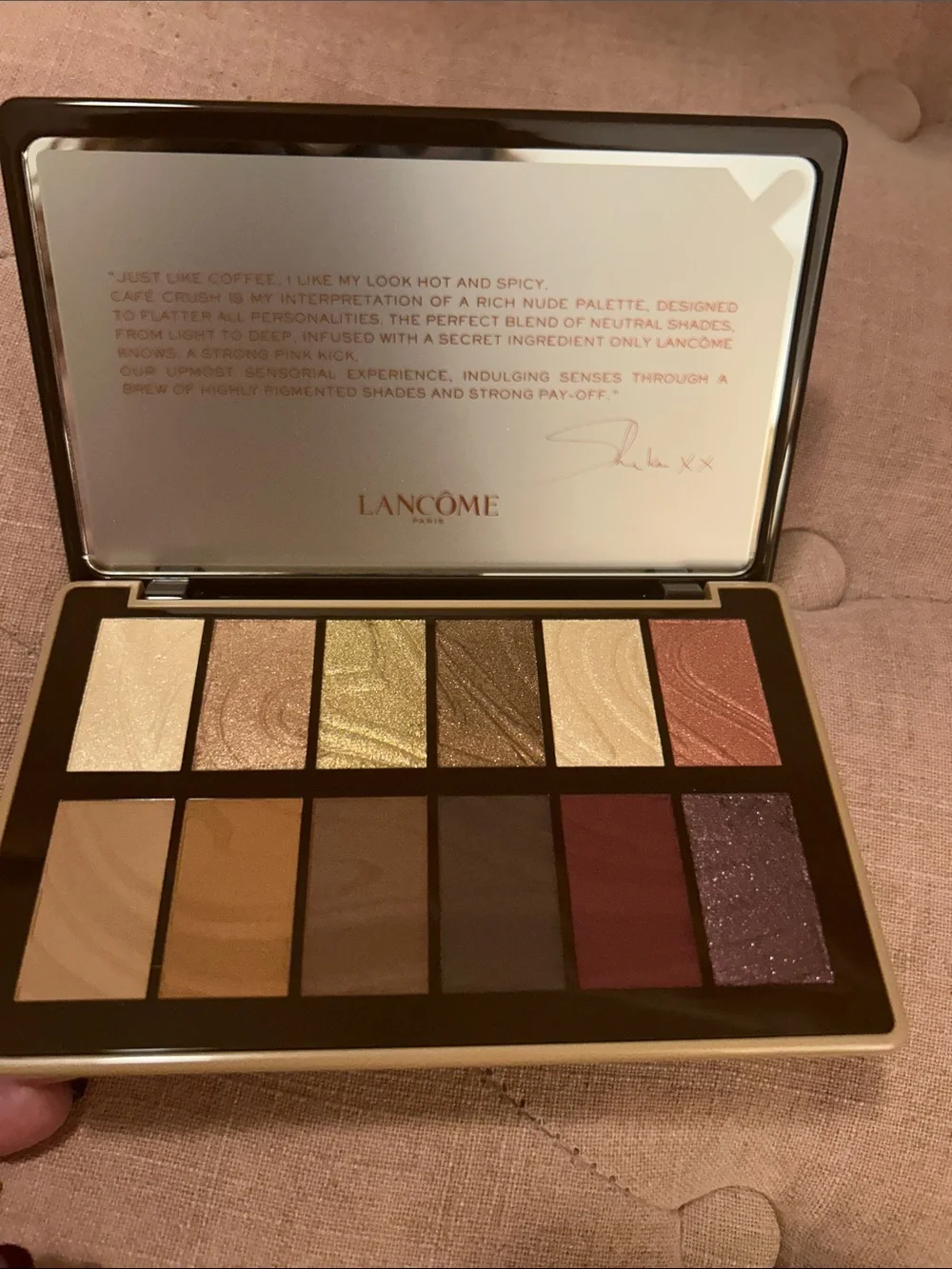 Lancôme Makeup Eyeshadow Palette - Brown, Gold, Pink, Purple. New in box.